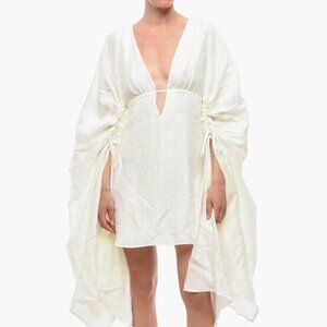 Cult Gaia Linen-blend Cover-up ASHLEY Dress with V-neckline